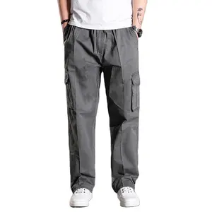 2021 winter pure cotton plain color men's overalls sweatpants trousers casual loose men's sweatpants can be customized Cargo