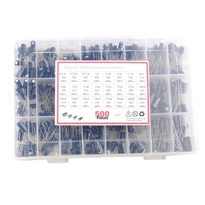 ชุดตัวเก็บประจุอลูมิเนียมอิเล็กโทรลีติค 500 ชิ้น, 10V-50V 0.1uF-1000uF 24 ค่า ชุดกล่องรวมตัวเก็บประจุแบบ DIP - Product Image 1