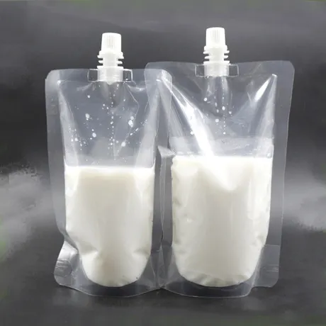 Прозрачный упаковочный пакет для фруктового сока из майлара, Пакет Дой-Пак, всасывающая насадка, пластиковые пакеты для напитков, упаковочный пакет, пакеты для сока