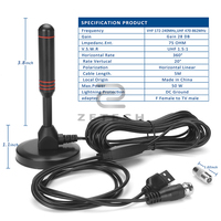 Antenne TV numérique Tuner de signal amélioré Antenne HDTV intérieure portable avec câble de 5 mètres