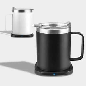 Mug intelligent en acier inoxydable personnalisé JEDI avec fonction de chauffage, recharge sans fil pour téléphone, chauffe-tasse USB pour thé au lait, café - Product Image 2