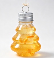 Bouteille de jus en plastique transparente jetable sphérique pour animaux de compagnie, 250 ml, avec couvercle