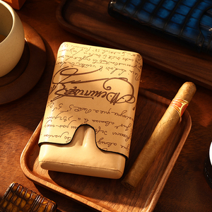 Estuche de Cigarros de Cuero de Lujo Vintage ZENOS para Hombre, 4 Piezas, Resistente a la Humedad, Portátil, Regalo para el Día del Padre y de Negocios, Personalizable - Product Image 3