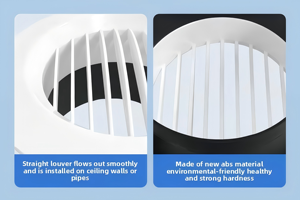 Couvercle de ventilation intérieur de haute qualité système de <span class=keywords><strong>climatiseur</strong></span> rond en plastique ABS persienne droite évent d'air frais - Product Image 6