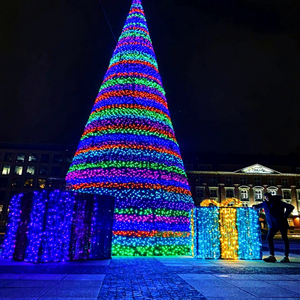 Cone Shaped LED Christmas Tree Decorative <b>Lighting</b> with Star Topper for Outdoor Mall Plaza Holiday Display - Product Image 1