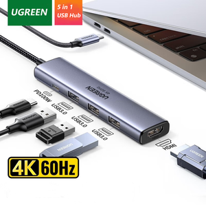 UGREEN <span class=keywords><strong>USB</strong></span> C Hub 5 en 1 <span class=keywords><strong>USB</strong></span> C <span class=keywords><strong>a</strong></span> <span class=keywords><strong>HDMI</strong></span> Splitter 3 <span class=keywords><strong>USB</strong></span> <span class=keywords><strong>A</strong></span> 3,0 Puerto y 5Gbps Tipo C Puerto de datos 4K <span class=keywords><strong>HDMI</strong></span> Puerto PD 100W Carga para PC - Product Image 2