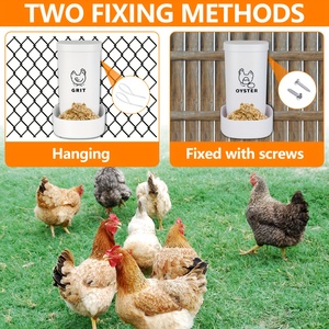 Plastic <b>Chicken</b> <b>Grit</b> Feeder Poultry Feed Container Hanging Feeding Dispenser Farm Use - Product Image 4