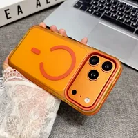 Coque de téléphone givrée translucide mate avec couleurs assorties pour iPhone 17 Pro Max, antichoc, magnétique et antidérapante