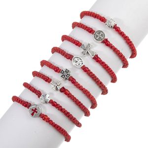 Venta de Fábrica: Pulsera de Oración con Cruz Ortodoxa Rusa y de Asia Occidental, Hecha a Mano con Nudos, Ajustable, Unisex, Joyería Religiosa - Product Image 5