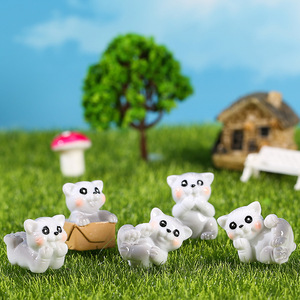 Figurines miniatures en résine de chat mignon pour la décoration de jardin, bonsaï, plantes succulentes, utilisation intérieure et extérieure - Product Image 1