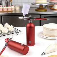 Compresseur à piston sans fil rechargeable à alimentation par gravité multi-usage pour nail art et pâtisserie, aérographe portable avec buse de 0,4 mm, 20-25 psi