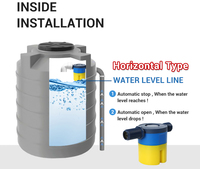 Válvula flotante de plástico de 1/2 pulgada para torre de enfriamiento, para control de nivel de agua en botellas