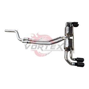Échappement Catback Vortex SS304 en acier inoxydable poli avec soupape pour Porsche Cayenne Hybrid 2.0T 3.0T 2019-2025 SUV, silencieux à embout carbone - Product Image 2
