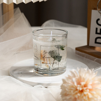 Rose Osmanthus Kamille Duft Gel Wachs Aroma therapie Kerze mit getrockneten Blumen für Schlafzimmer, Hochzeits dekor