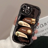 Pour iphone 7 Plus 8 Plus X XS XR XS MAX 11 12 13 14 Plus 15 Pro Max mignon 3D solide ours étui de téléphone portable