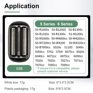 Cabezal <span class=keywords><strong>de</strong></span> Repuesto para Afeitadora Eléctrica Compatible con <span class=keywords><strong>Braun</strong></span> <span class=keywords><strong>Serie</strong></span> <span class=keywords><strong>5</strong></span> y <span class=keywords><strong>Serie</strong></span> 6, Malla 53B, Cuchilla 50-R1000s 50-B1200S 50-B1300s 50-R1320s - Product Image 4