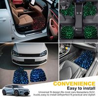 Tapis de sol de voiture universels à fibres optiques LED Starlight, 7 couleurs, imperméables, antidérapants, classés IP68, avec télécommande et variateur d'intensité