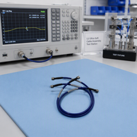 Câble coaxial RF ultra flexible en cuivre pour ondes millimétriques 40 GHz, assemblage stable en amplitude et en phase