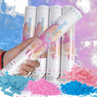 Canon à confettis et poudre pour fête de révélation du sexe (garçon ou fille), lanceurs de paillettes portables, sans feux d'artifice, pour célébration de la révélation du sexe