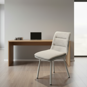 Ensemble <span class=keywords><strong>de</strong></span> table à manger scandinave moderne avec <span class=keywords><strong>6</strong></span> <span class=keywords><strong>chaises</strong></span> inclinables <span class=keywords><strong>en</strong></span> <span class=keywords><strong>tissu</strong></span> lin pour villa, mobilier <span class=keywords><strong>de</strong></span> maison - Product Image 6