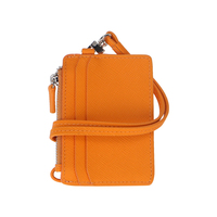 Porte-badge en cuir PU personnalisé avec logo, vente en gros, avec cordon pour le personnel de bureau et scolaire