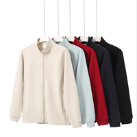 Nouveau sweat-shirt à col montant en coton lourd de 380 g pour hommes et femmes, tendance, double fermeture éclair avec couleur contrastée