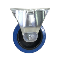 SQ Castor 125x36mm Roulette élastique en caoutchouc bleu