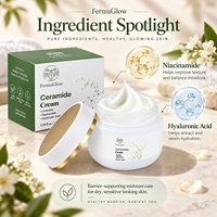 Crème Visage Fermentée au Céramide, Niacinamide et Acide Hyaluronique – Hydratante, Réparatrice de Barrière Cutanée, Apaisante, Raffermissante et Revitalisante
