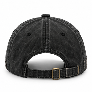Casquette de baseball noire vintage de qualité supérieure avec broderie 3D personnalisée – Casquette en coton vieilli style Dad Hat - Product Image 5