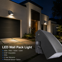 Applique murale LED résidentielle 40W-120W 0-90 °   Applique murale LED extérieure réglable IP65 pour la sécurité des parkings et des bâtiments