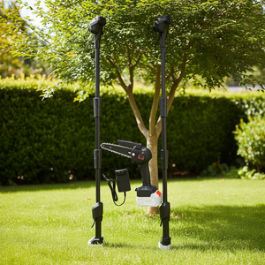 Mini-tronçonneuse électrique sans fil de 6 pouces, sécateur d'arbres, coupe-branches, ébrancheur avec 2 tiges télescopiques d'extension - Product Image 2
