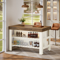 Table de bar Tribesigns avec étagères de rangement, armoire de bar de style farmhouse de 55,1 pouces pour la cuisine et la salle à manger