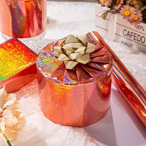 Wholesale Custom Original Rose Gold Laser Metallic Holographic Iridescent Star Gift <b>Wrapping</b> <b>Paper</b> for Birthday Gift Packaging - Product Image 1