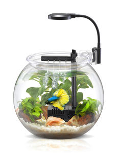 Aquário de Plástico Transparente Redondo Pequeno e Barato de 4L 12L com Filtro para Criação de Peixes <span class=keywords><strong>Betta</strong></span> - Product Image 2