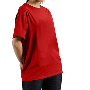 Women <b>Red</b> Plain Solid Color Short Sleeve T <b>Shirt</b> Loose Fit Casual Cotton T <b>Shirt</b> Breathable All Seasons Wear <b>Ladies</b> Fashion <b>Tees</b> - Product Image 4