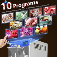 Máquina de helado artesanal italiana de 56 L/H con 10 programas, en stock en EE. UU., con congelador horizontal por lotes para gelato y helado duro.