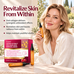 Boisson liquide orale de beauté au collagène OEM ODM avec anthocyanes de cerise 10ml*15 bouteilles – Soutient la réparation nocturne antioxydante de la peau - Product Image 5