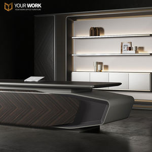 Lujoso Escritorio de gerente moderno en forma de I, muebles de oficina de madera ejecutiva para CEO para Boss Office - Product Image 3