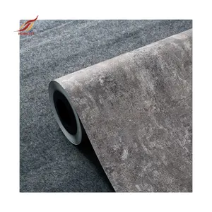 modern dark grey plaster cement design pvc wall paper rolls decorative concrete wallpaper