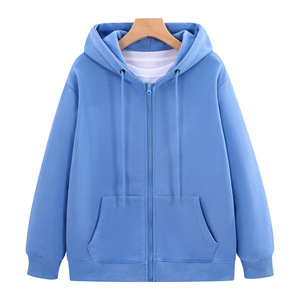 Sweat-shirt à capuche zippé 310G en coton pur, vêtements de travail personnalisés, vêtements de loisirs - Product Image 5