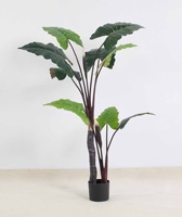 Plante artificielle de taro arc-en-ciel de style exotique, faux arbre vert en pot avec grandes feuilles pour la maison, le bureau et la décoration