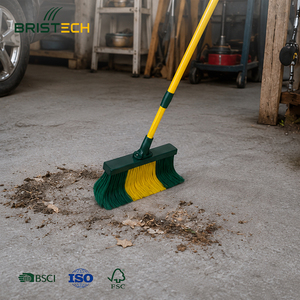Brosse de jardin extérieure robuste en bois et béton avec manche télescopique pour <span class=keywords><strong>terrasse</strong></span> - Product Image 1
