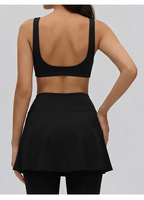 Soutien-gorge de sport à col en U avec bretelles croisées, dos ouvert, rembourrage amovible, élastique discret, maintien moyen, en Spandex/Nylon, idéal pour le yoga