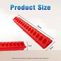 Mangeoire automatique pour poussins de couleur rouge, 28 trous, en plastique, pour élevage avicole