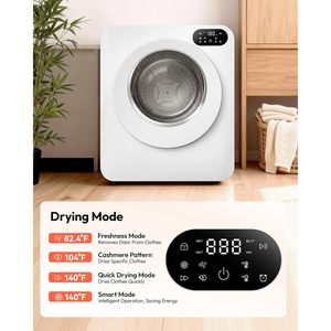 Secadora de Ropa Portátil Euhomy de 850W con Tambor de Acero Inoxidable, Blanca y Compacta - Product Image 2