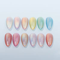 KNC-Vernis à œil de chat, 12 couleurs, 7.5 ml par bouteille, sans paillettes, effet laser, pour salon de manucure