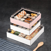 Boîte d'emballage en plastique PET transparente YASHENG E14-5, carrée, 14 cm, épaisseur 1 mm, petite, pour sushis