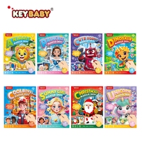 Keybaby – Nouveau livre de coloriage avec 8 motifs personnalisés, style tendance, autocollants de maquillage pour transformer le visage, vente en gros, avec marqueurs pour enfants