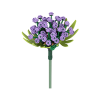 Goldmoc-Juguetes de ladrillos de construcción de la salida del sol, flor púrpura verbena, ornamento, Juguetes