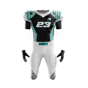 Kit de uniforme de fútbol americano de aparejos personalizados, camiseta y pantalones de sublimación transpirables para equipos juveniles y masculinos, proveedor OEM de Pakistán - Product Image 5